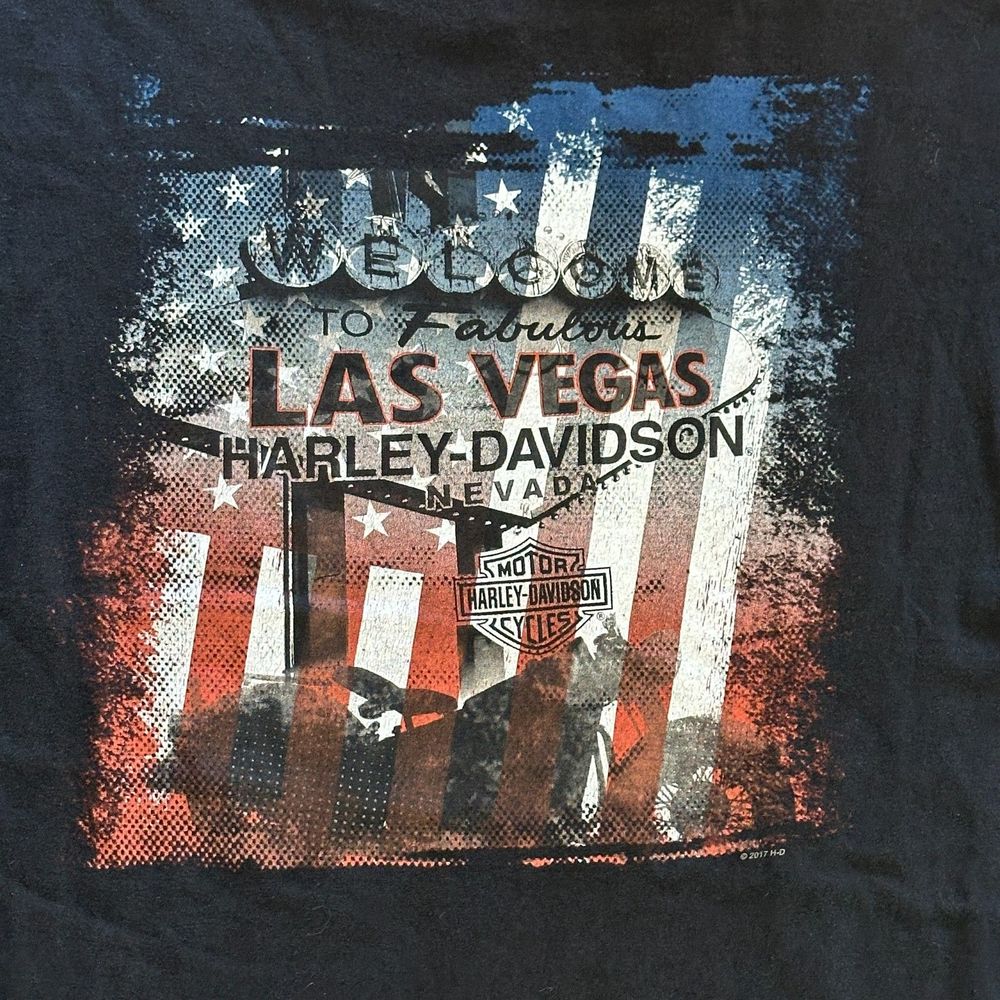 Harley-Davidson of Las Vegas 100% Cotton Size 3XL American Flag Vegas Sign